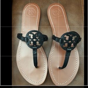 Tory Burch Black Gabriel Sandals ~ New ~ Sz 8.5